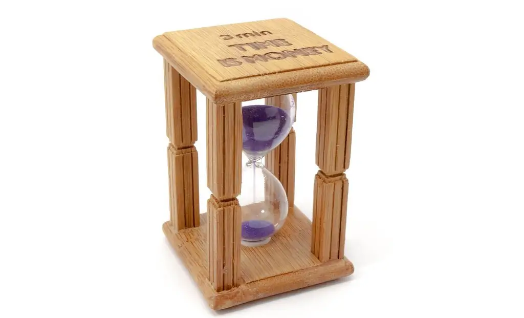 Hourglass table clock